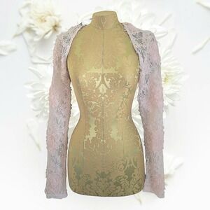 Only Hearts NYC Helena Stuart Pink Floral Lace Shrug Bolero Large Boho Fairycore